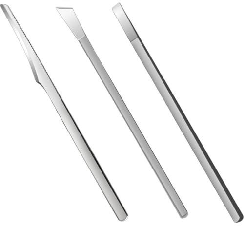 MOBUTOFU Outils de Pédicure pour Enlever les Cuticules et Callosités en Acier Inoxydable Argenté Set de 3 Tondeuse Professionnelle pour Ongles Incarnés et Soin des Pieds