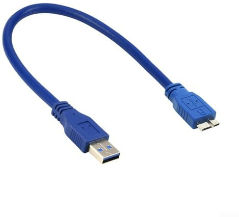 Cavo USB 3.0 di ricambio per hard disk esterno Seagate Backup Plus Slim con connettori tipo A e tipo B, blu