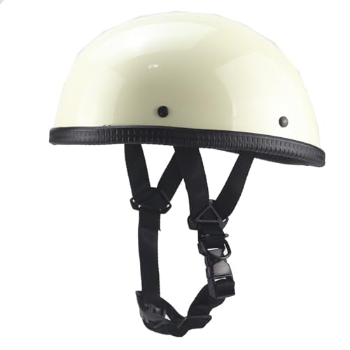 Caschi Cromwell Da Moto Retrò Caschi Jet E Demi-Jet Approvato DOTECE Casco Mezzo Robusto E Confortevole Aperto Casco Portatile Per Adulti Uomini Donne Elmetto Scodella B,M:57-58CM