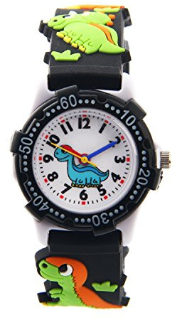 ele ELEOPTION Kinder-Armbanduhr, wasserdicht, 3D-Cartoon-Design, rundes Zifferblatt, Silikon-Gummiband, Quarz-Armbanduhr, kleine Mädchen, Jungen, Kinder, umweltfreundlich