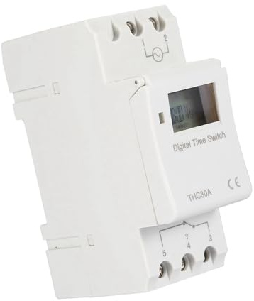 THC Nuevo Interruptor de relé de Temporizador programable, Tiempo de Relé Digital LCD DIN Rail 30A AC-DC 12/24/110 / 220V(220V)