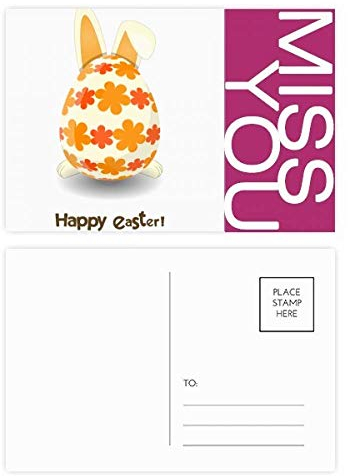 Happy Ostern Religion Festival Bunny Egg Miss Postkarten-Set, Danksagungskarte, Seite Postkarten, 20 Stück