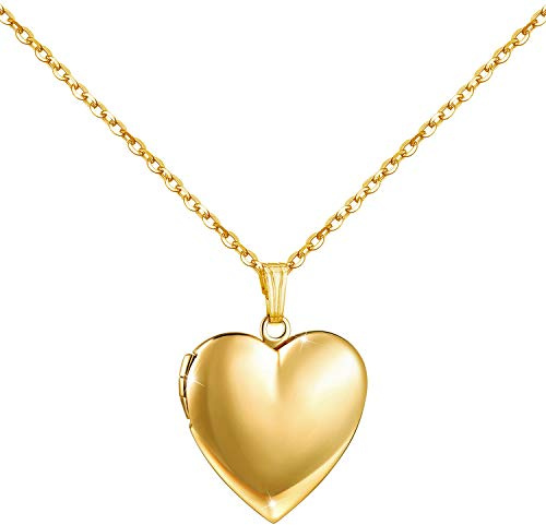 Love Heart Locket Necklace that Holds Pictures Polished Lockets Necklaces Birthday Gifts