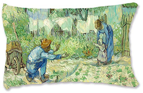 BONNIU Funda Decorativa Cojín con Cremallera 40X60 cm Funda Almohada Terciopelo Humanas Art - Van Gogh - Los Primeros Pasos Después De Mijo VG011