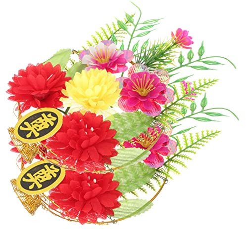 YARNOW 2piezas Cestas De Flores Artificiales para Lápidas Decoración Floral para Cementerio Flores Conmemorativas para Tumbas