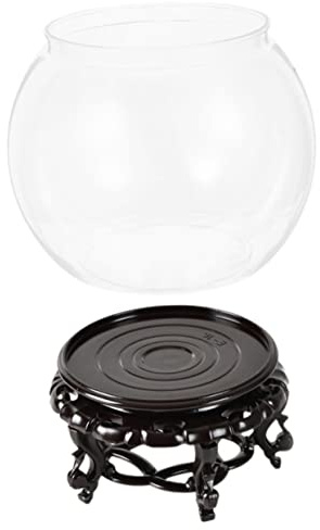 Mipcase Rundes Aquarium Fischglas Transparent mit Sockel, bruchsicher, kleines Fischbecken für Büro & Wohnzimmer, Hydrokulturvase, Deko für Zuhause, 1 Stück