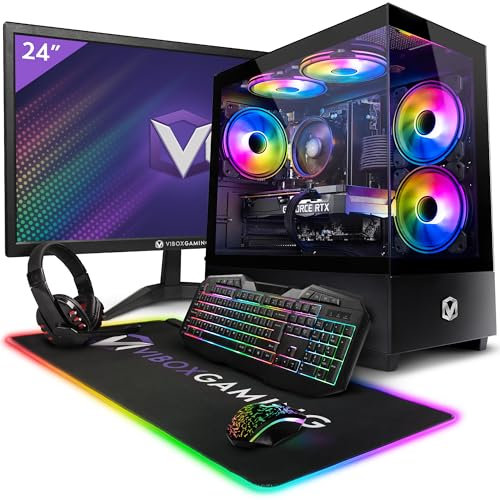 Vibox V-192 Gaming PC Bundle • AMD Ryzen 5 5500 4.2GHz • Nvidia RTX 3050 6GB • 16GB RAM • 1TB SSD • Windows 11 • 23 Monitor • WiFi