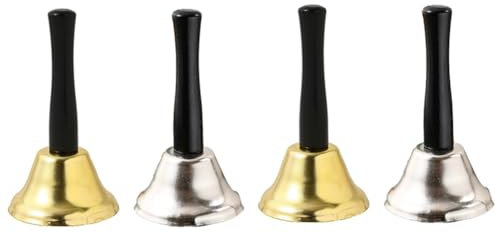 TsoLay Weihnachtsstil Gold Silber Farben Weihnachtsmann Jingle Bell Handglocke Schulhandglocke Weihnachtsglocken Langlebig Einfache Installation Einfach zu Bedienen