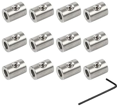 Xotiq Drahtseilklemme 12 Stück Handschraubenklemme 304 Edelstahl-Drahtseilklemme mit Sechskant-Madenschrauben-Schnalle Seilklemme (Size : for 5mm Wire Rope)