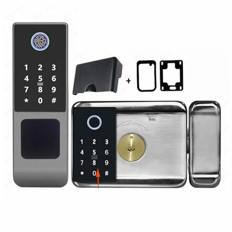 Cerraduras electrónicas inteligentes. Cerradura inteligente Tuya a prueba de agua Wifi Cerradura de huella digital de doble cara Puerta exterior Contraseña digital Aplicación remota Cerradura electrón