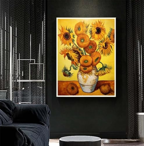 Diamond Painting Sonnenblume 77x105 cm, Diamant Painting Bilder, Malen Nach Zahlen Erwachsene Kinder, DIY Diamond Art Painting Kits, Full Diamanten Painting Malerei Stickerei Set, Home Wand Dekor S545