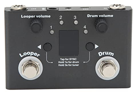 Drum-Looper-Pedal, 4 Speicherplätze, 11 Minuten Aufnahmezeit, Metal-Phrase-Loop-Effektpedal mit Stimmgerät