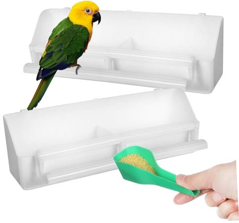 ORFOFE 1satz Vogelfutterspender Mit Dualen Fächern Robust Futterlöffel Für Innenkäfige Für Papageien Und Sittiche Futter Und Wasserstation