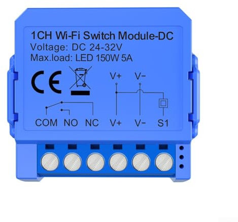 ZYWUOY Tuya Smart Light Switch Mini Módulo DIY Wifi, conexión en seco de contacto cero interruptor inteligente de bajo voltaje para la mayoría de cajas de instalación (DC32V)