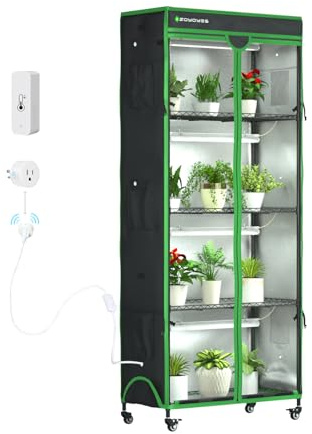 Tienda de cultivo de invernadero para interiores con luz T8LED de 3 colores, estante de metal resistente de 5 capas, enchufe de sincronización