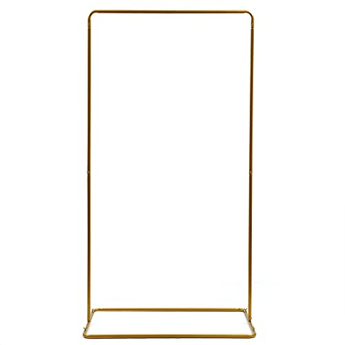 Arche de mariage carrée en métal pour cérémonie de jardin Cadre doré 2 m avec ballon et fleur