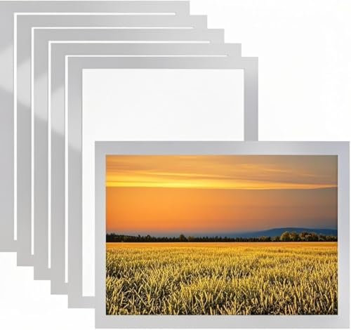 CANCYCC 6 Stück Magnetrahmen A3 Info-Rahmen 44,9 x 32,5 cm Transparent Bilderrahmen Selbstklebend Aufklappbarer Magnetrahmen mit Magnetverschluss, Infotasche Blatthalter für Informationsrahmen