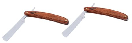 minkissy 2stücke Vintage Rasierer Mit Holzgriff Praktische Barttrimmer Für Zuhause Für Herrenrasur Und Friseurbedarf Komfortabel Und Leicht Zu Reinigen