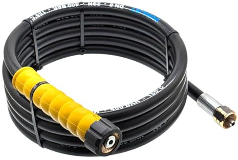 M&M Smartek Hochdruckschlauch 5m DN8 M22 IG für Trommel, 400 bar | M22x1,5 IG mit 14mm Dorn und Trommelanschluss mit 8mm Zapfen; DN8, 2 Drahteinlagen, bis 400 bar und 155 °C belastbar.