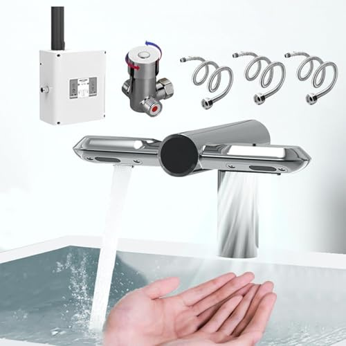 XNZJHPP Sèche-Mains à capteur Intelligent pour Salle de Bain, avec vanne de régulation Chaud/Froid, séchage des Mains en 6 à 10 s, sèche-Mains électrique 1150 W