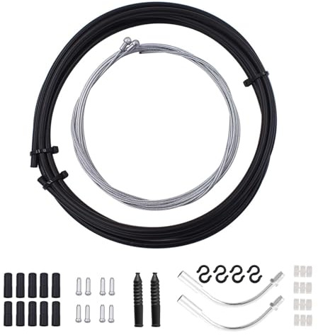 Set de Cable de Frein Vélo, 2.5m Cable de Frein Velo Universel, Câble de Frein Avant et Après de Vélo Embout Cable Velo pour la Maintenance et la Réparation