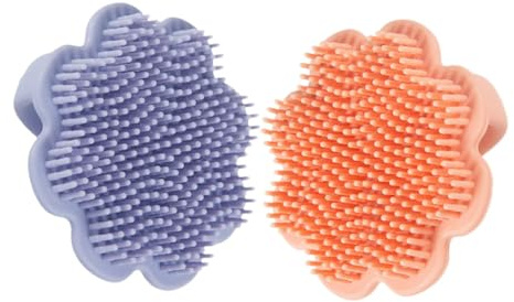 QUMIIRITY 2pcs Baby Bath Scrubber: Silicone Cradle Cap Removal & Hair Wash Brush - Gentle Scalp Care Comb for Infants - Exfoliating Massage for Delicate Skin