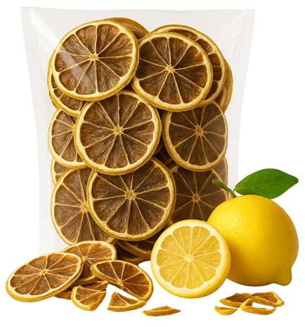 Limón Deshidratado en Rodajas 130g Limón Seco Fruta Natural sin Azúcar ni Aditivos Para Gin Tonic, Cócteles, Infusiones, Repostería y Snacks Saludables