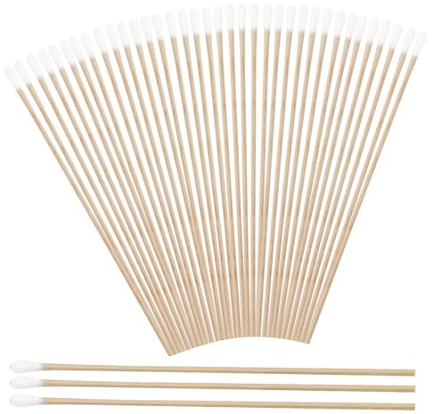 300 Pezzi 15 cm Cotton fioc,Batuffoli cotone biodegradabili con manico in legno lungo,Cotonati Lunghi,Cotton Fioc Riutilizzabile, Tampone di Cotone Appuntito,per Pulizia