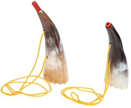 MOLUCKFU Juguetes De Cuerno De Plástico Para Niños 2 Piezas Tamaño Pequeño Sonido Nítido y Cuerda Para Colgar Adecuado Para Juegos Deportivos y Animación Fiestas