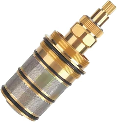 Brass Thermostatic Cartridge, Brass Replacement Shower Cartridge,20-48℃ Bath Mixer Tap Shower Valve Bar Cartridge, Constant Temperature Control Spool