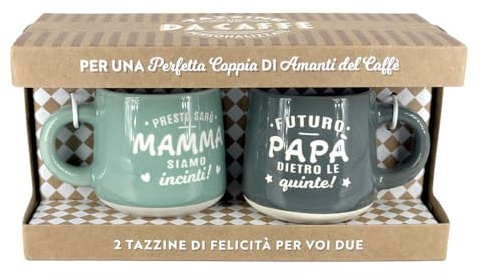 Tazzine da caffè personalizzate in scatola regalo - Futuri Mamma & Papà