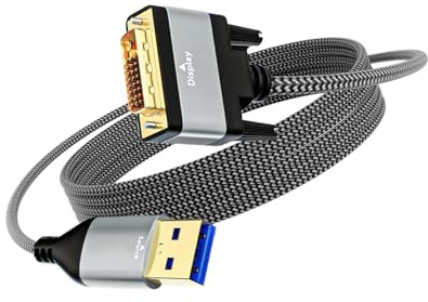Cavo USB 3.0 a DVI Adattatore video da 2 m for Proiettore Laptop Desktop con nucleo in rame Trasferimento dati ad alta velocità