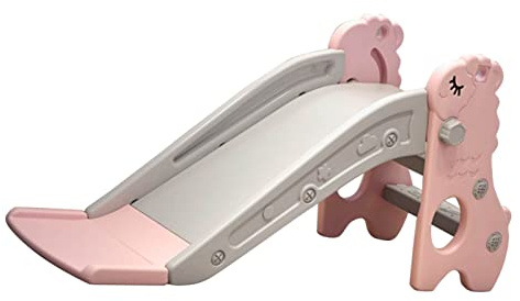 Tixiyu Scivolo Scorrevole per Interni Scale da Gioco Sicure e Coinvolgenti per Bambini, Giocattolo in Plastica Resistente per Bambini Piccoli 41,3 X 13,8 X 19,7 Pollici (Rosa Grigio)