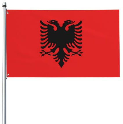 WHJSHOP Bandiera dell'Albania, con stampa di bandiera dell'Albania, 9 x 1,5 m, in poliestere vivace per cortile, patio e celebrazioni festive