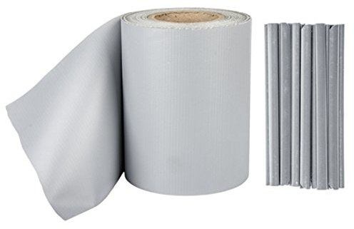 PVC Zaunschutzfolie 19cm x 35m Zaun Sichtschutz Sichtschutzfolie Sichtschutzstreifen 20 Clips hellgrau
