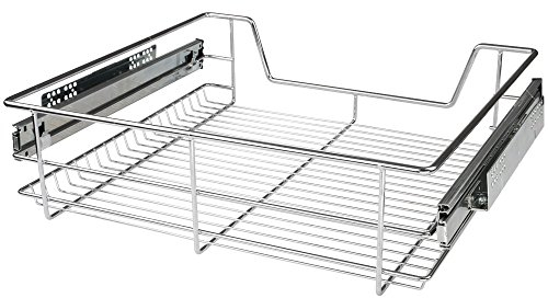 Jago® Teleskopschublade - inkl. Schienen, für Schrankbreite 30 40 50 oder 60 cm, verchromt, Setwahl - Küchenschublade, Schublade, Korbauszug, Schrankauszug, Schubladeneinsätze für Küchenschrank