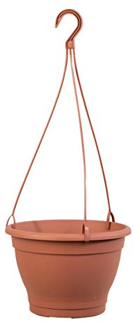 greemotion Blumenampel Lea, Kunststoff-Hängeblumentopf in Terrakotta, Ø 25 cm