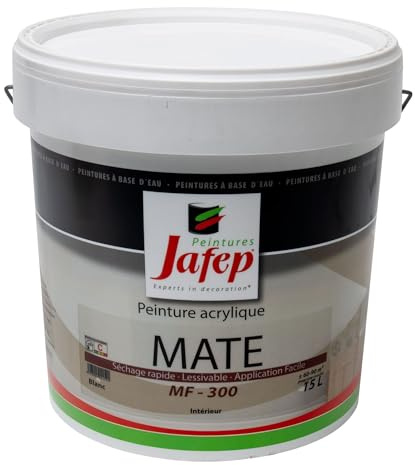 Jafep 12992 Acrylfarbe, matt, Weiß, MF-300, 15 l