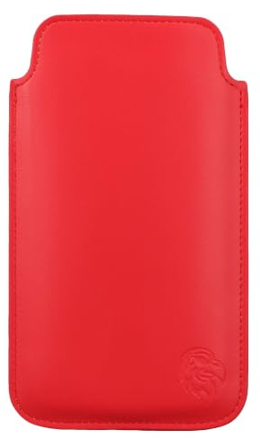 Davii Schutztasche passend für Apple iPhone 11 Pro / 13/13 Pro (nur Handy), Einsteckhülle Handytasche mit Zuglasche – weiches Innenfutter Adler Standard LE Rot