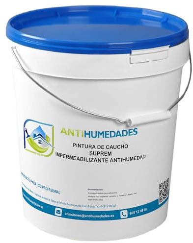 ANTIHUMEDADES Pintura ECO de Caucho Impermeable (Gris, 20kg) - Impermeabilizante para tejados, cubiertas y terrazas exteriores. Alta elasticidad y resistencia