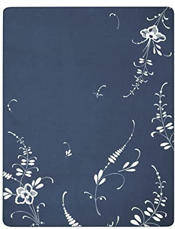 Villeroy & Boch Wohndecken Vieux Luxembourg Blau 150x200 cm | Kuscheldecke aus Baumwollmischgewebe, Sofadecke Made in Germany, OEKO-TEX Made in Green, Jubiläums Edition