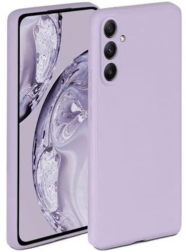 ONEFLOW Mjukt fodral kompatibelt med Samsung Galaxy A54 5G fodral av silikon, upphöjd kant för skärmskydd, två lager, mjukt mobiltelefonfodral – matt syren