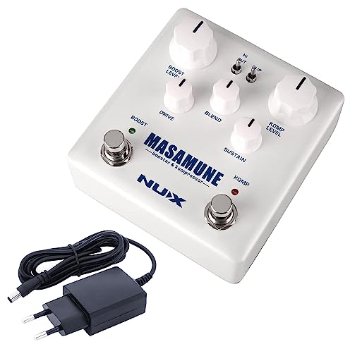 Nux NBK-5 Masamune Booster und Kompressor Effektgerät Pedal für Gitarre + keepdrum Netzteil