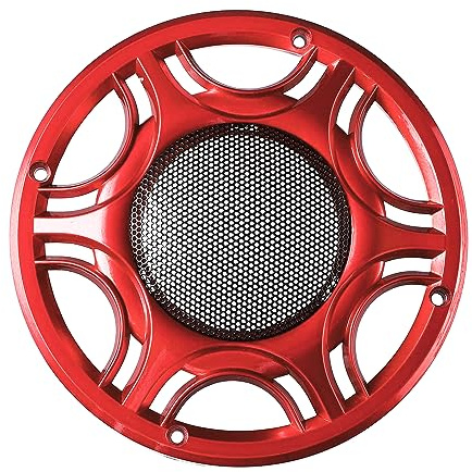 Unifizz Grille de protection décorative en métal pour haut-parleur de voiture - Rouge - 17 cm