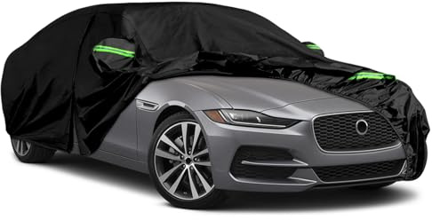 Waterproof Car Cover Custom for Jaguar XE 2015-2024, All Weather | Outdoor Car Covers Breathable Full Cover with Door Zipper & Windproof Bands for Winter Summer Snow Rain Dust Sun Protection