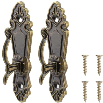 Dnyta 2 Pcs Vintage Curtain Tassel Hooks, Small Classic Vintage Tieback Hooks with Some Screws, Retro Light Luxury, Coffee Shop/Old Homestays (Bronze)