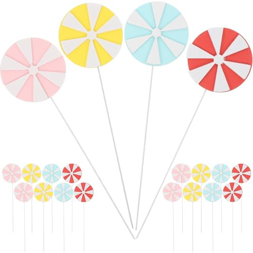 COLLBATH Piezas De Complemento De Piruleta Decoración De Magdalenas Decoraciones De Pastel Adornos Para Pasteles Adornos Para Muffins Decoración De Dulces Piruleta Falsa