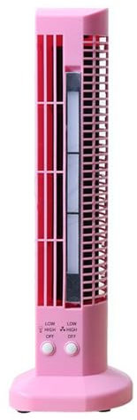 bephible Low-noise Tower Fan Strong Breeze Mini Usb Powered Compact Desk for Wide Area Cooling Quiet Operation Adjustable Air Volume 2-in-1 Led Illumination Pink