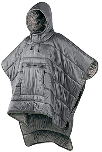 CCKUHN Camping-Schlafsäcke, luxuriöser Winter-Poncho-Mantel, warme Decke, kleine Steppdecke, tragbarer, ultraleichter Schlafsack, tragbarer Umhang für Camping, Outdoor, Klettern, Reisen (