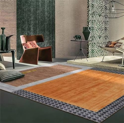 QGYFRE Küche Teppich Schlafzimmer Mädchen 60x110CM für Flur orange Farbe Waschbarer im modernen, minimalistischen Design